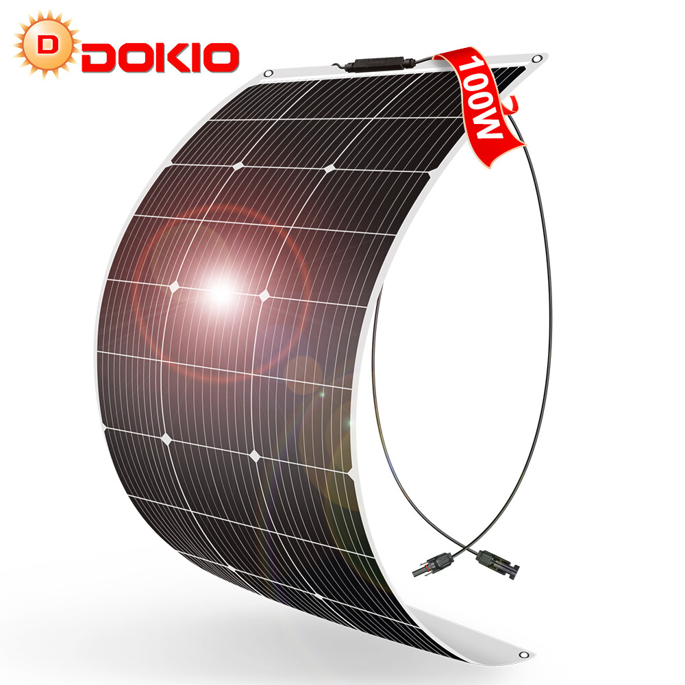 Dokio 100w 200w 400w Mono Semi-flexible Solar Panel Kit for RV/Car battery/Home
