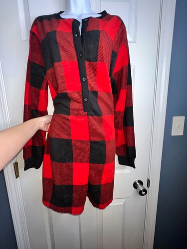 Nuevo con etiquetas Mameluco Pijama Henley Vellón Rojo Alto Azul Marino Antiguo Grande Alto LT 3.5" - Imagen 17 de 21