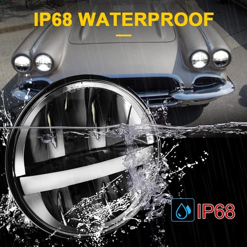 Faros LED 4 piezas 5,75" H5001 H5006 alto+bajo+halo DRL para Buick Electra Wildcat Foto 2 de 4