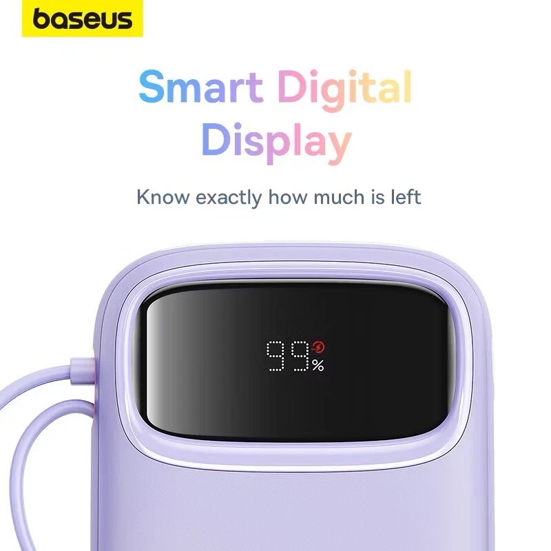 Baseus power bank PD Fast charging Built In Dual-Cable Digital (20000 mAh/23.5W) - Image 2 of 4