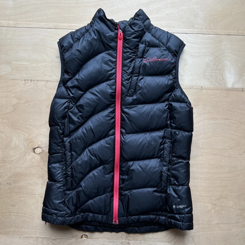 Salomon Vest Small Black Down Fill Full Zip Insulated Puffer Outerwear - Image 2 of 4