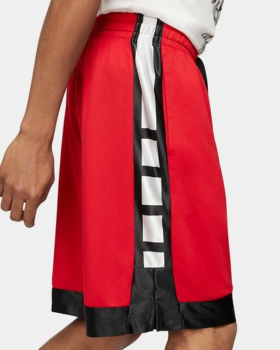 Mediano - Pantalones cortos de baloncesto para hombre Nike 10" Elite a rayas CV1748 657 rojo universitario - Imagen 2 de 3