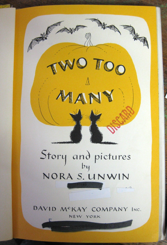Two Too Many A Hallowe'en Tale by Nora S. Unwin 1967 HC Ex-Lib Vintage RARE V Gd - Picture 5 of 6