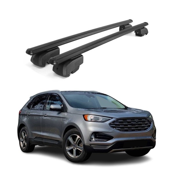 DachträGer GepäCkträGer FüR Ford Edge 2015-2023 QuerträGer Abe Alu Schwarz-image