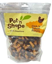 2 Bags (16oz each) Pet 'n Shape Chik 'n Sweet Potato Natural Dog Treats