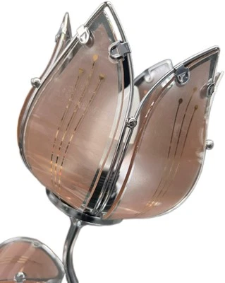 Hollywood Regency Lámpara Lotus Repuesto Vidrio Pétalos Tonos Paquete De 6 Melocotón