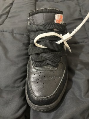 Nike x OFF WHITE Black Lace Up Men's Athletic Sneaker Solid Pattern