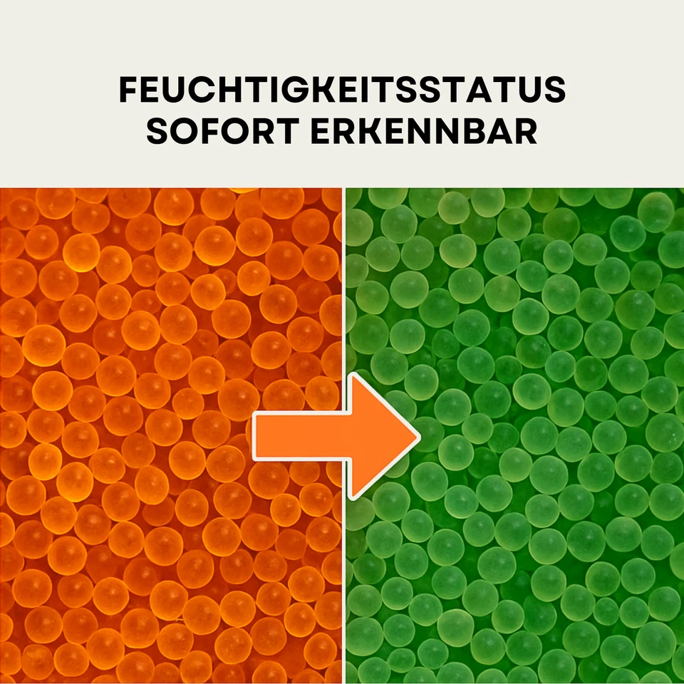 1 kg Silica Gel Trockenmittel Orange Indikator grün regenerierbar Entfeuchter - Bild 2 von 4
