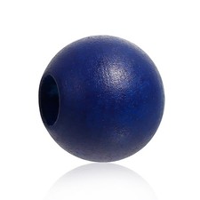 40 PCS Painted Navy Wood Macrame Bead 24mm Round 9mm Large Hole DIY Craft