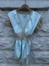 Vintage 1980  s Lily Of France Women  s Medium Blue Teddy Intimates Lace