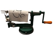 Green Norpro Hand Crank Potato Apple Corer Slicer Peeler Suction Base