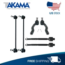 6 pcs Front Outer +Inner Tie Rod Ends + stabilizer links For 10-14 Honda Insight