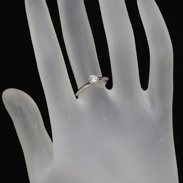 Кольцо с бриллиантом Tiffany Pt950 0,32 карата H VVS1 EX солитер - подлинное бесплатная доставка от - Изображение 3 из 4