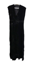 Vintage 70s Disco Whimsigoth Burnout Empire Gown Dress Black Womens 5/6 USA