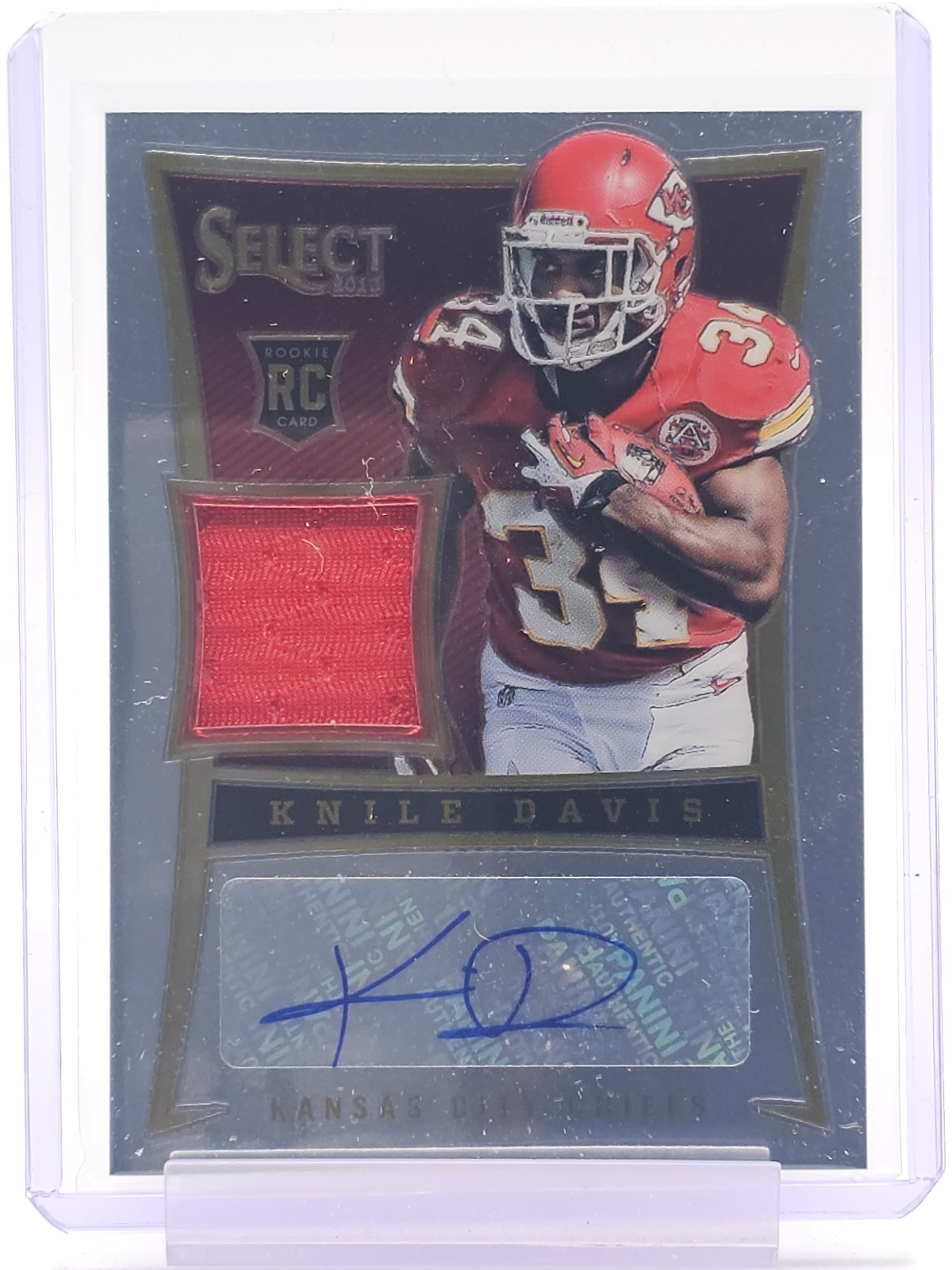 Knile Davis Panini Select #209 Jersey Autograph