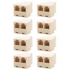 8x 2 Way 6P4C RJ11 Telephone Phone Line Modular Jack Splitter Female T Adapter