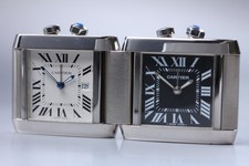 Sveglia da viaggio Cartier Tank Française Twin 2945 quarzo batteria nuova