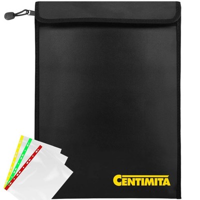 Fireproof Document Bag Waterproof Safe Folder - 2000  Money Bag with Zipper a...