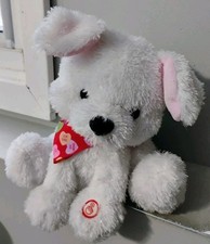 2015 Hallmark White Dog Animated 8" Plush Puppy Love WORKS