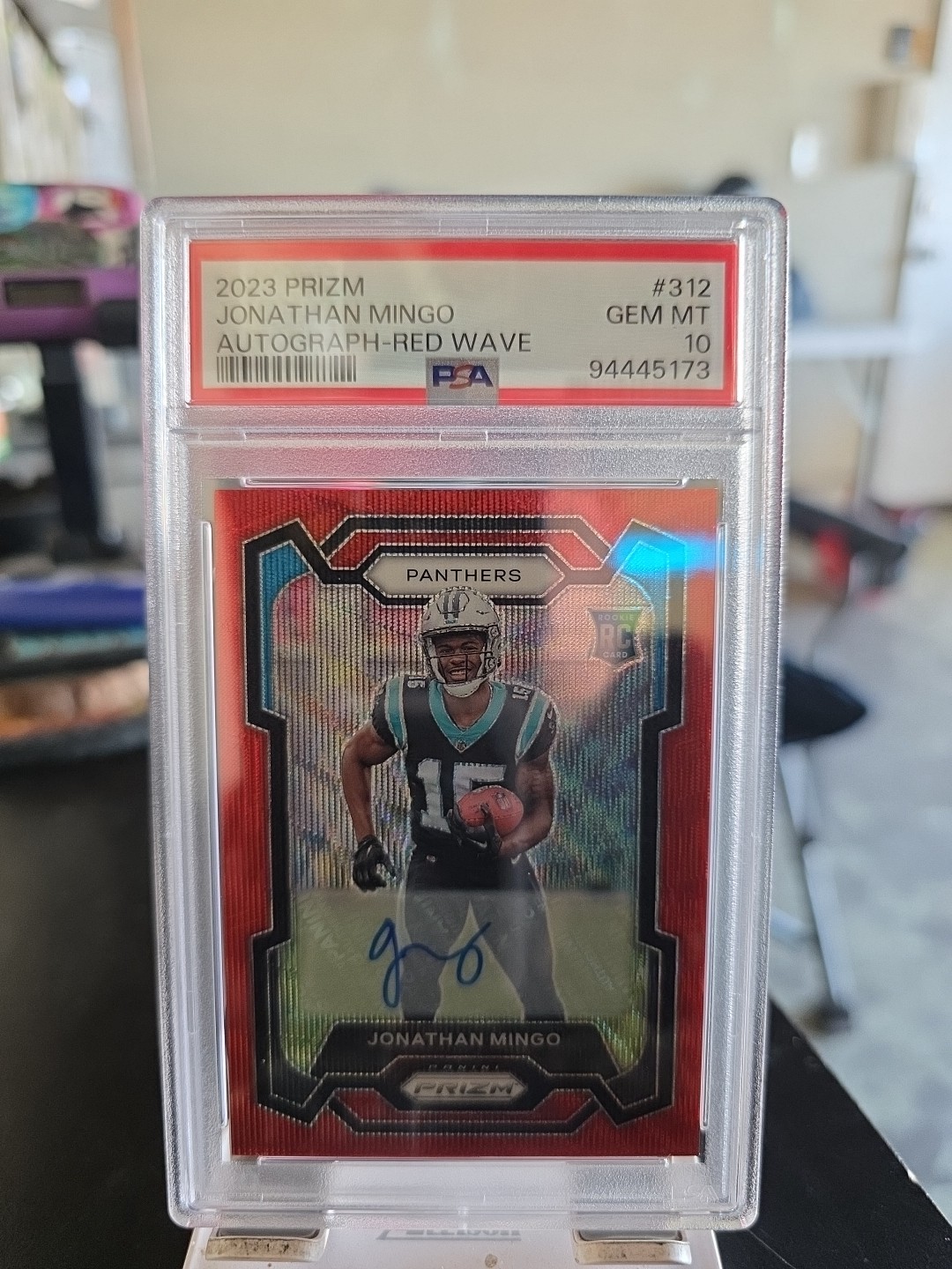 2023 Prizm - RC Jonathan Mingo #312 Red Wave Prizm Autographs /149 (AU, RC)