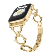 For Apple Watch Series 11 10 9 8 7 6 5 4 Ultra SE Double Ring Metal Strap Band