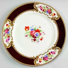 Myott Staffordshire The Bouquet Maroon Dinner Plate 5970884