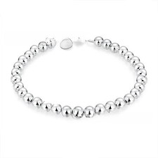 925 silver plated 6MM Buddha bead bracelet popular fashion trend jewelry