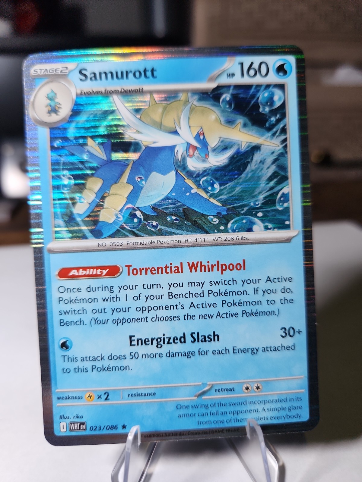 Samurott 023/086 Holo Rare White Flare Pokemon Holo Near Mint