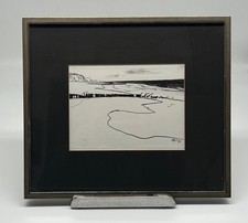 Lithografie Otto Eglau 1976 Strand Sylt Küste 30,2 x 34,7 cm mit Rahmen