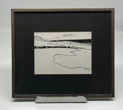 Lithografie Otto Eglau 1976 Strand Sylt Küste 30,2 x 34,7 cm mit Rahmen - Bild 1 von 4