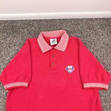 Vintage 90s Philadelphia Phillies Polo Shirt Dynasty Contrast Collar Mens Medium