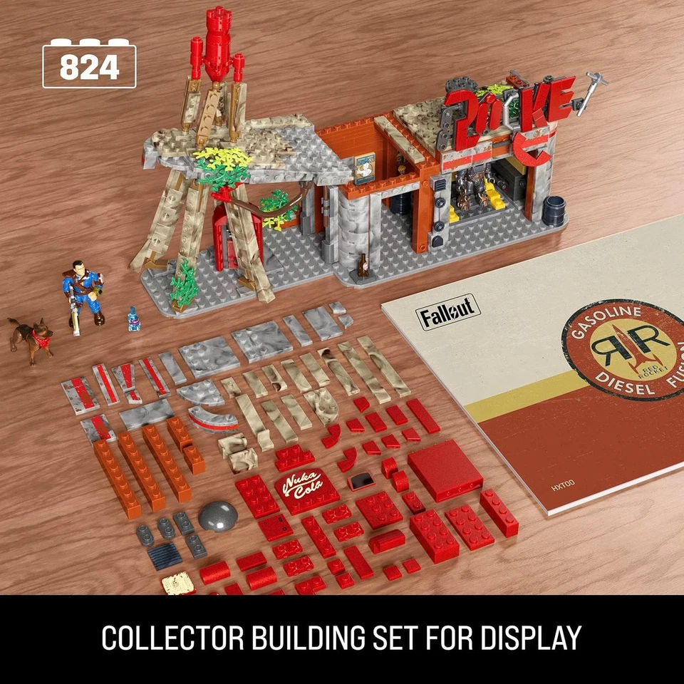 MEGA Fallout Action Figures Building Toys, Red Rocket Truck Stop with 824 Pieces - Image 3 of 4