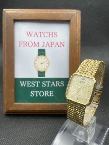 [Near Mint] Vintage Seiko Dolce 9521-5210 Gold Quartz Octagon Watch JAPAN