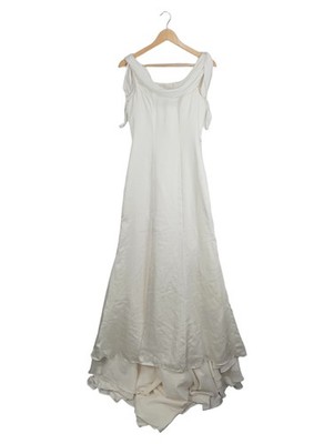 SCALA Brautkleid Elegant Weiß Maxikleid Gr. 36 S Perlen Hochzeit Festlich