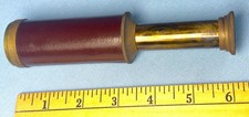 Antique Stanley London 1884 Nautical Brass Wooden Retracting Telescope