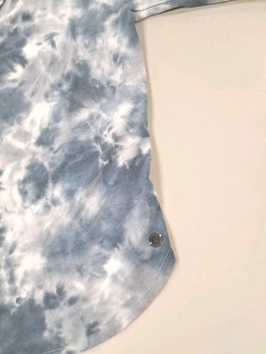 Women Calvin Klein Perform Tie-Dye Blue Long Sleeve Tshirt w/drawstring Collar L - Picture 8 of 10