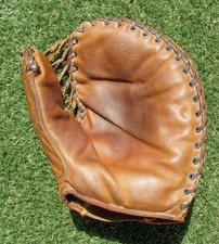 1945 Wilson U.S. Army First Base Mitt, WW2, Vintage Baseball Glove, Signed, Nice