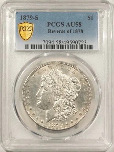 1879-S $1 MORGAN DOLLAR REVERSE OF 1878 - PCGS AU-58