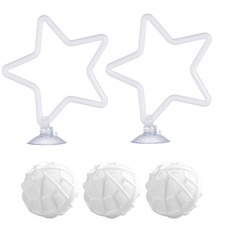 2Pcs Betta Exercise Ring with Suction-Cup, Fish Feeding Ring w/ 3 filter balls