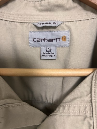 Carhartt Herren 3XLT Hellbraun Kurzarm Button Down Original Fit Workwear Hemd - Bild 2 von 6