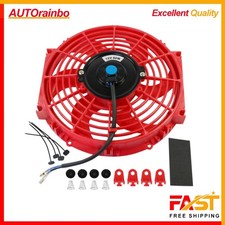 10 Inch 12v Red Slim Fan Push Pull Electric Radiator Cooling Mount Kit Universal 10 Inch 12v Red Slim Fan Push Pull Electric Radiator Cooling Mount Kit Universal