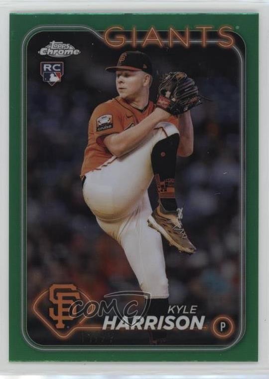 2024 Topps Chrome Green Refractor /99 Kyle Harrison #191 Rookie RC 14ez