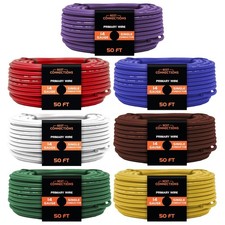 14 Gauge Automotive Primary Wire 50ft Each 7 Color Bundle Car Audio Power DC