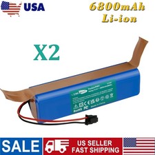 2Pcs 6.8Ah 14.4V Battery For Eufy RoboVac PA61,X8 T226X,X8 Pro SES,X8 Hybrid