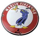 Vintage Marlin Firearms Sign - Joker Batman Comics Gas Pump Porcelain Sign