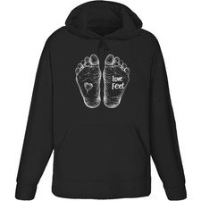 'Love Feet with Sketchy Feet and Heart' Adult Hoodie / Hooded Sweater (HO046298)