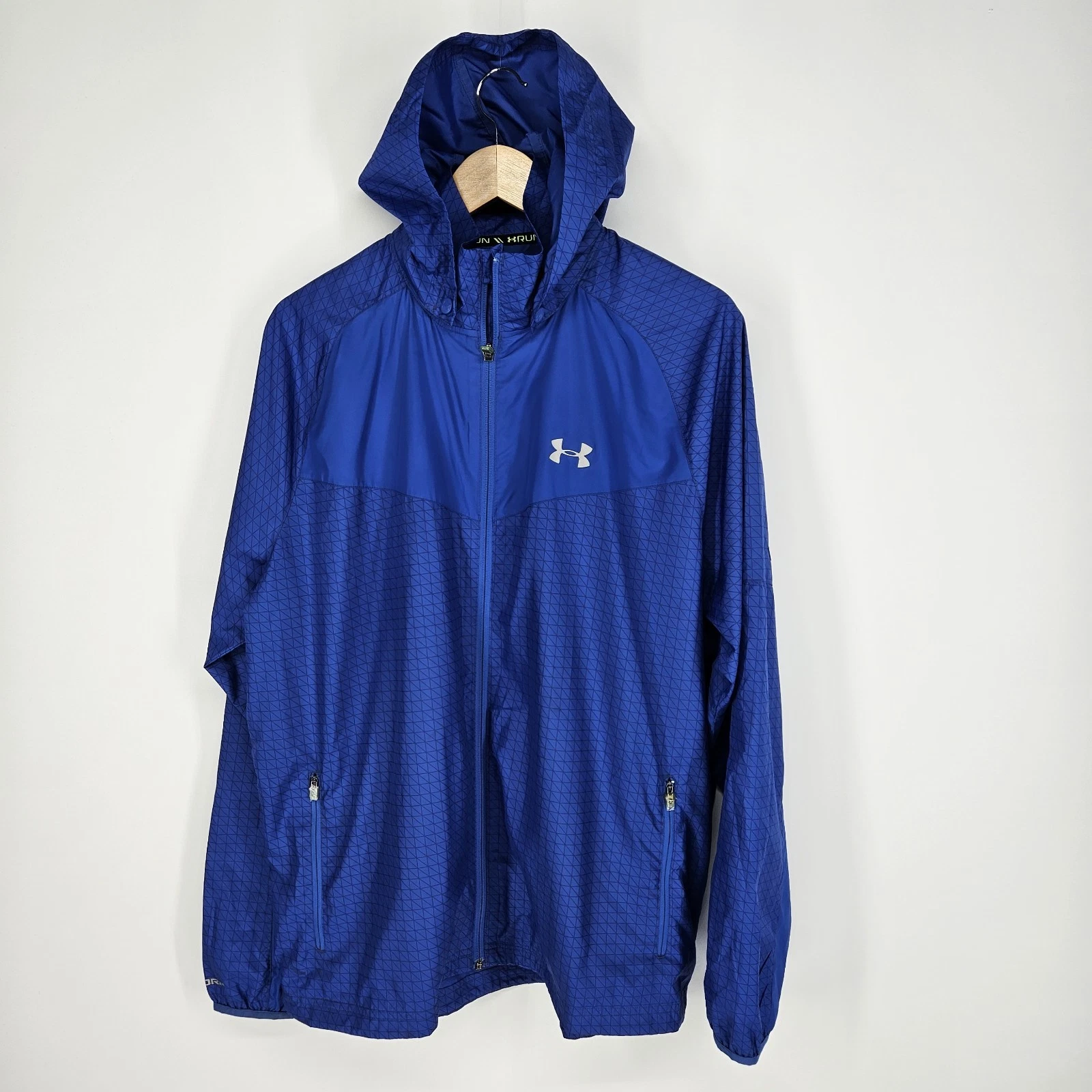 Under Armour Storm Anchor Jacket Mens XL UA Running Full Zip Blue Windbreaker