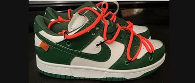 Size 6.5  - NEW Nike Dunk Low x OFF-WHITE Pine Green  Beaverton, Oregon c.1985