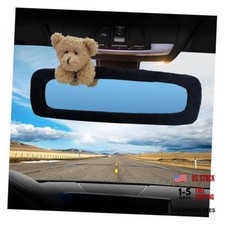 Cute Cartoon Car Rear View Mirror Cover, Elastic Plush Car Black-Brown Bear
