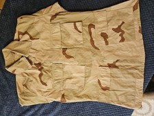 US Army Men's XL Long Desert Camo BDU Jacket 90s Vintage Military Tri-Color